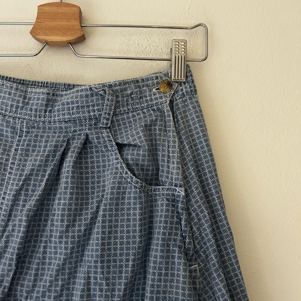 Vintage Basic Equipment Medium Blue Gingham A-Lin… - image 5